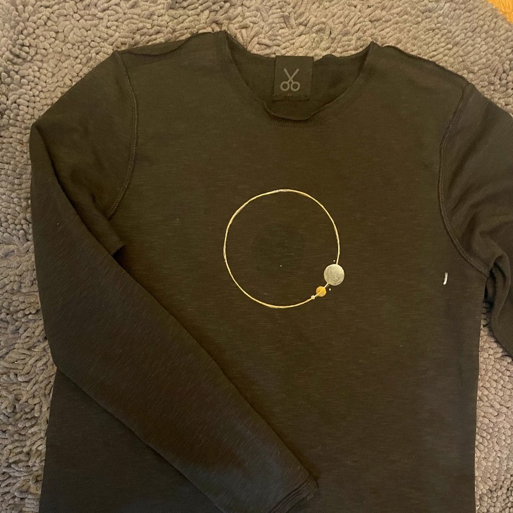 Unisex black space minimal sweater
